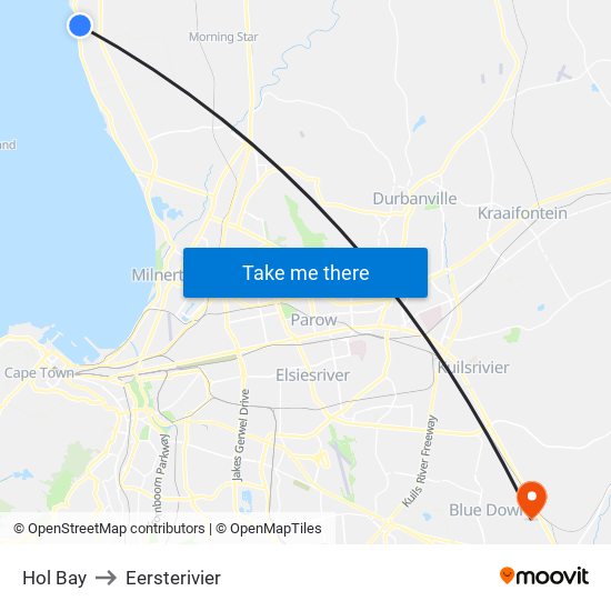 Hol Bay to Eersterivier map