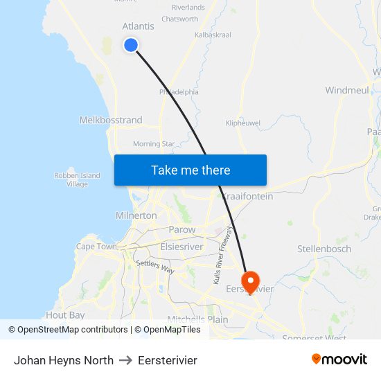 Johan Heyns North to Eersterivier map