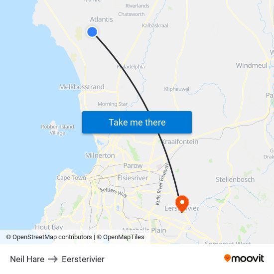 Neil Hare to Eersterivier map