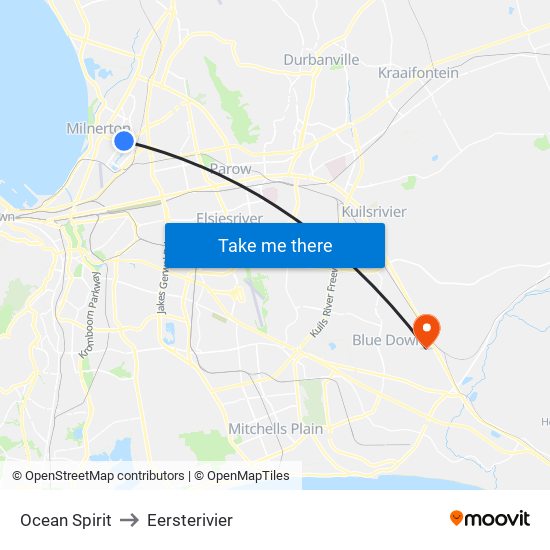 Ocean Spirit to Eersterivier map