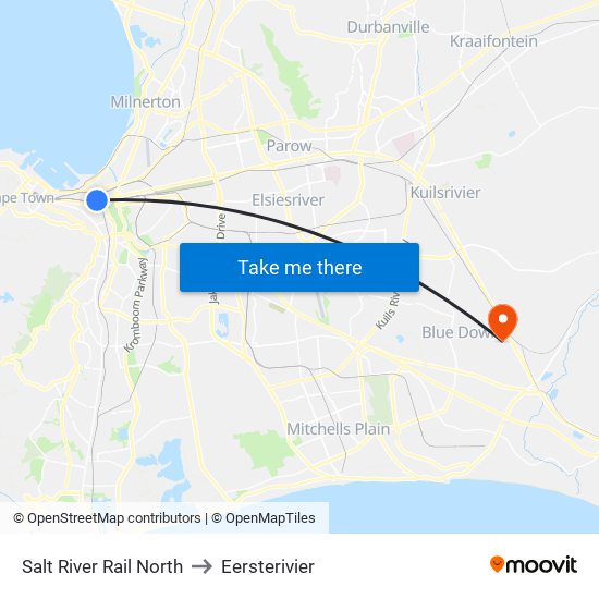 Salt River Rail North to Eersterivier map