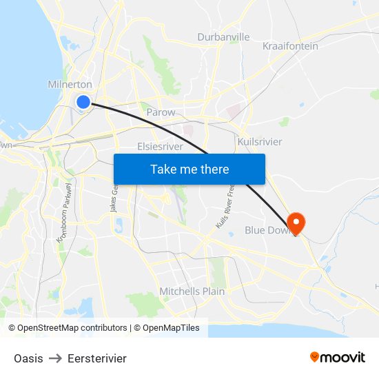 Oasis to Eersterivier map