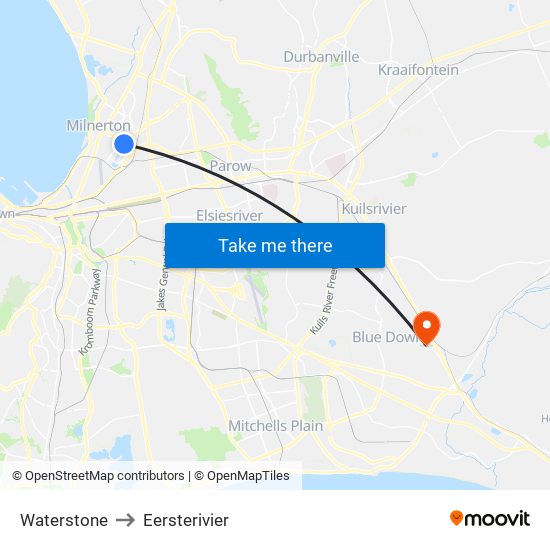 Waterstone to Eersterivier map