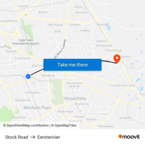 Stock Road to Eersterivier map