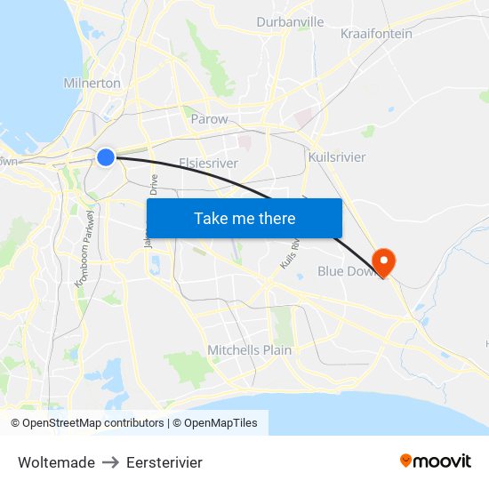 Woltemade to Eersterivier map