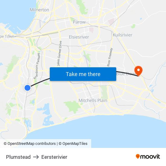 Plumstead to Eersterivier map