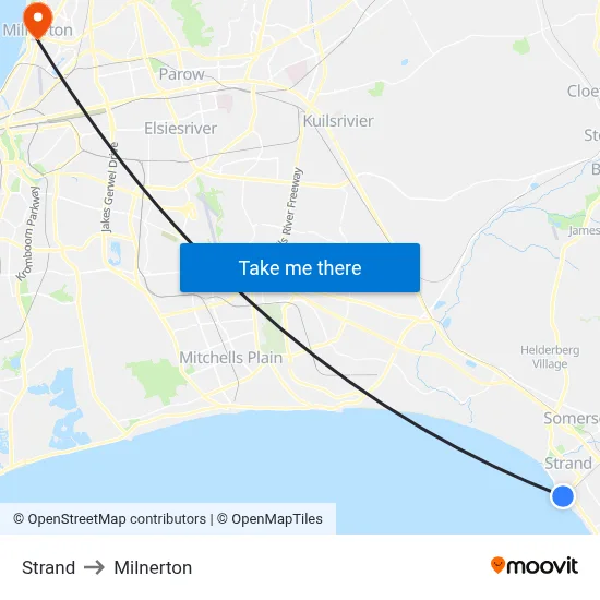 Strand to Milnerton map