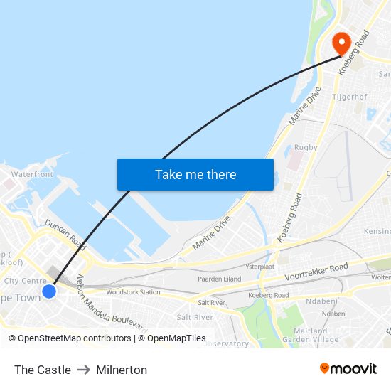 The Castle to Milnerton map