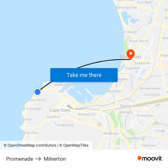 Promenade to Milnerton map