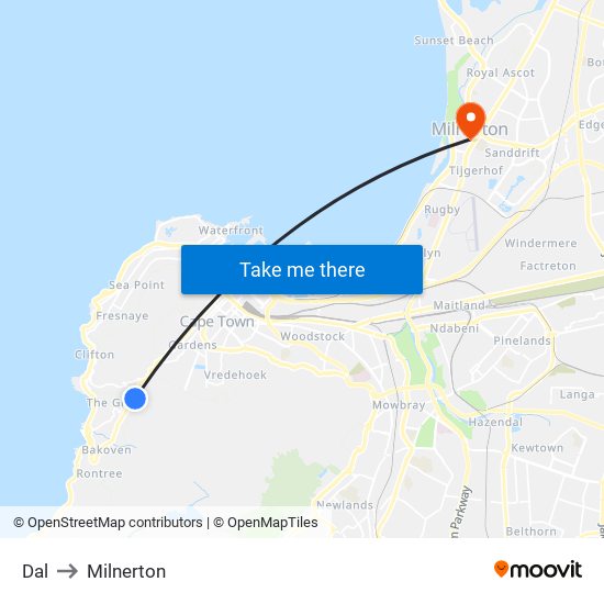 Dal to Milnerton map