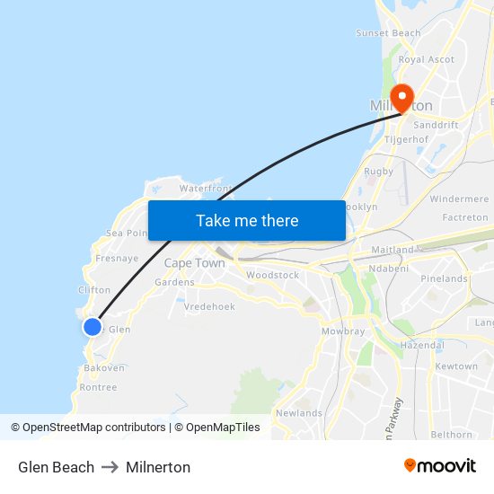 Glen Beach to Milnerton map