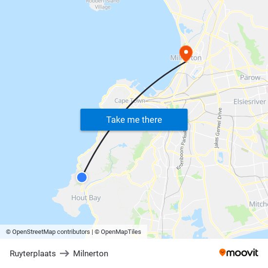 Ruyterplaats to Milnerton map