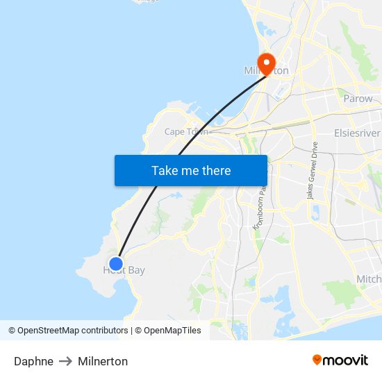 Daphne to Milnerton map