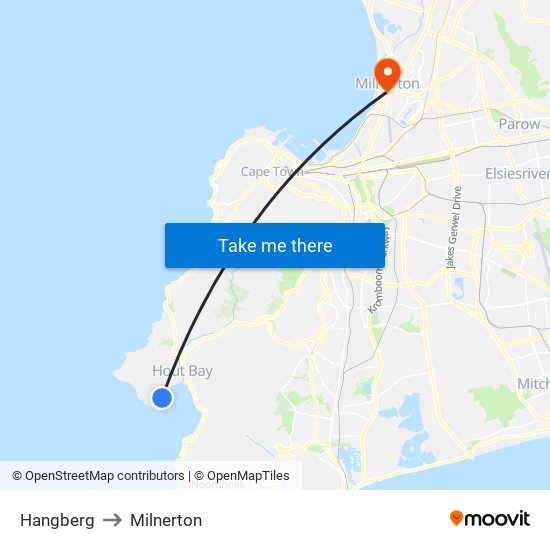 Hangberg to Milnerton map