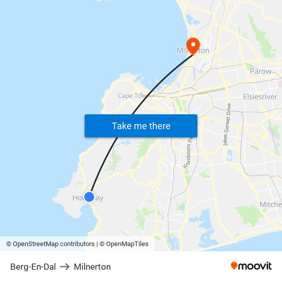 Berg-En-Dal to Milnerton map