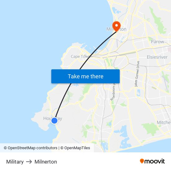 Military to Milnerton map