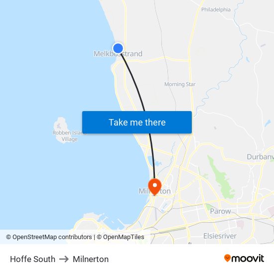 Hoffe South to Milnerton map