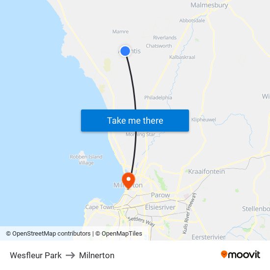 Wesfleur Park to Milnerton map