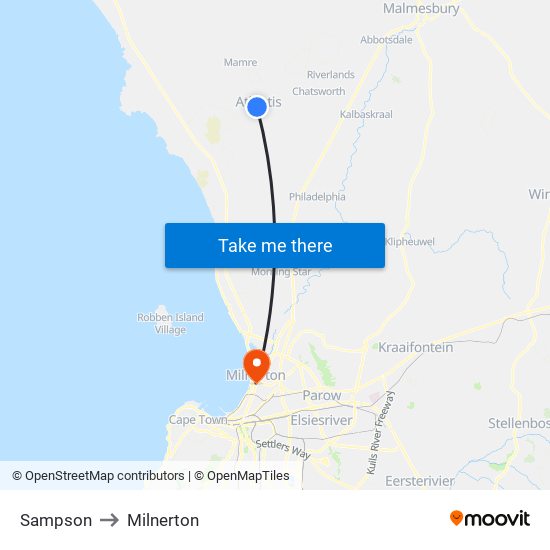 Sampson to Milnerton map