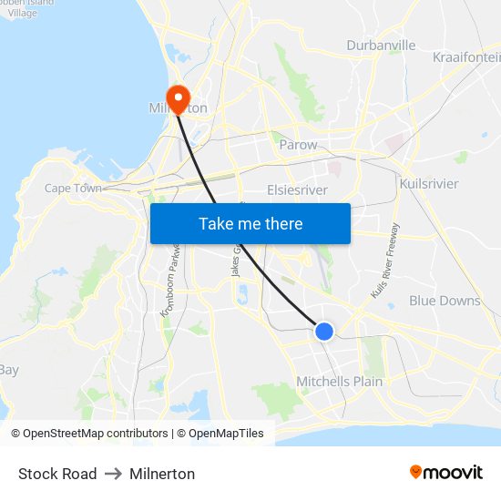 Stock Road to Milnerton map
