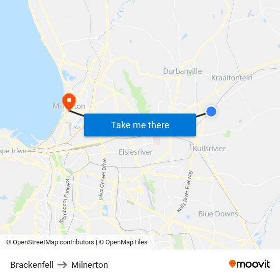 Brackenfell to Milnerton map