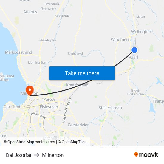 Dal Josafat to Milnerton map