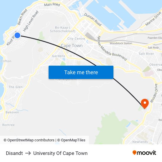 Disandt to University Of Cape Town map