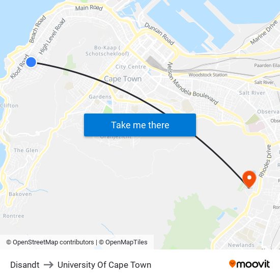 Disandt to University Of Cape Town map