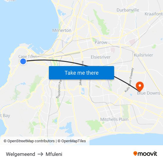 Welgemeend to Mfuleni map