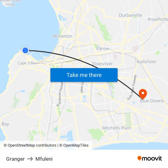 Granger to Mfuleni map