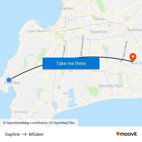 Daphne to Mfuleni map