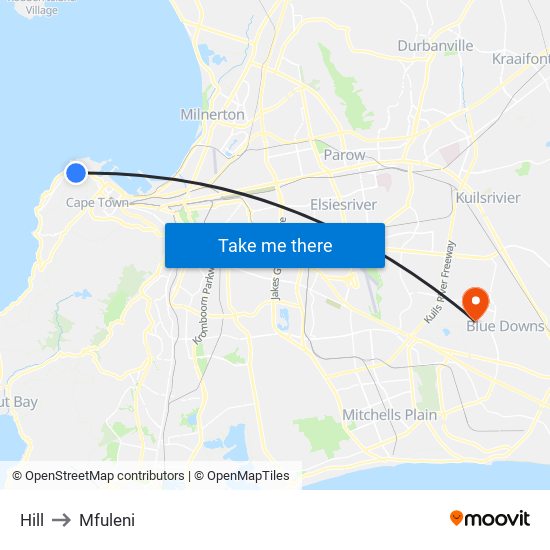 Hill to Mfuleni map