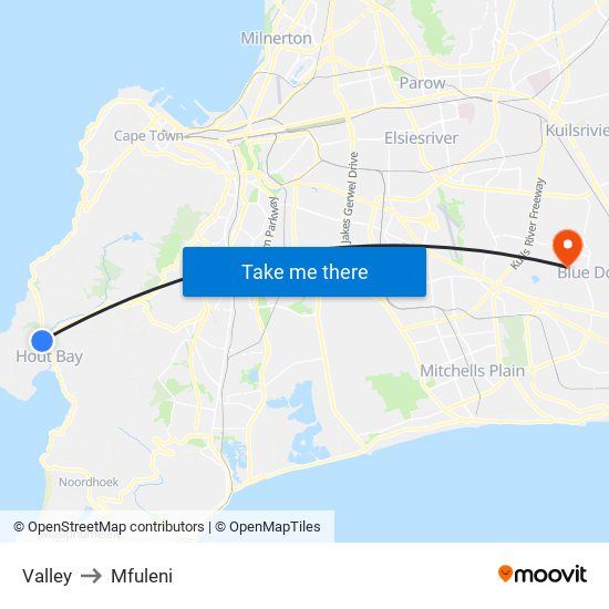 Valley to Mfuleni map