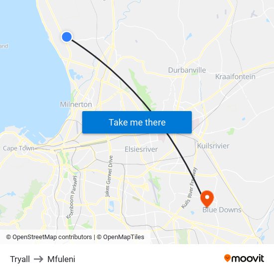 Tryall to Mfuleni map