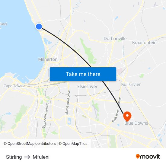 Stirling to Mfuleni map