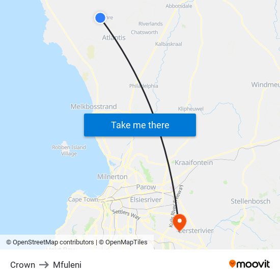 Crown to Mfuleni map