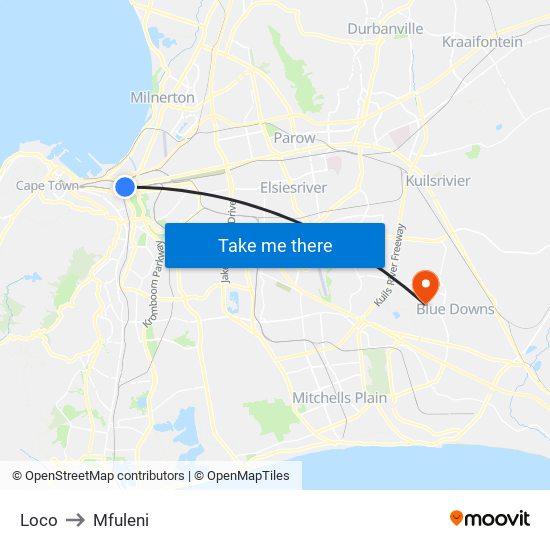 Loco to Mfuleni map
