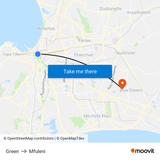 Green to Mfuleni map