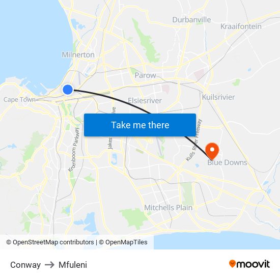 Conway to Mfuleni map