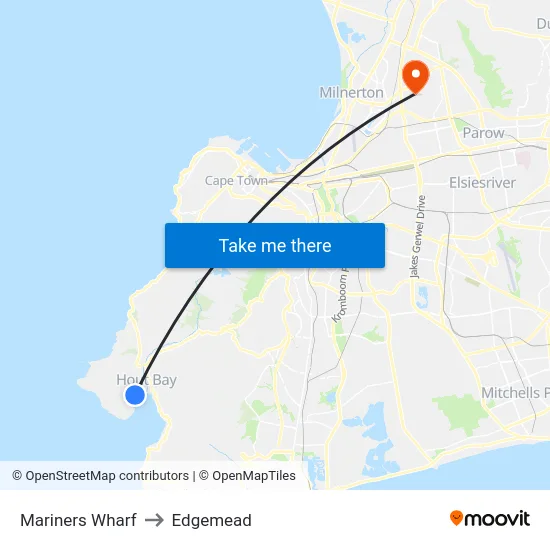 Mariners Wharf to Edgemead map