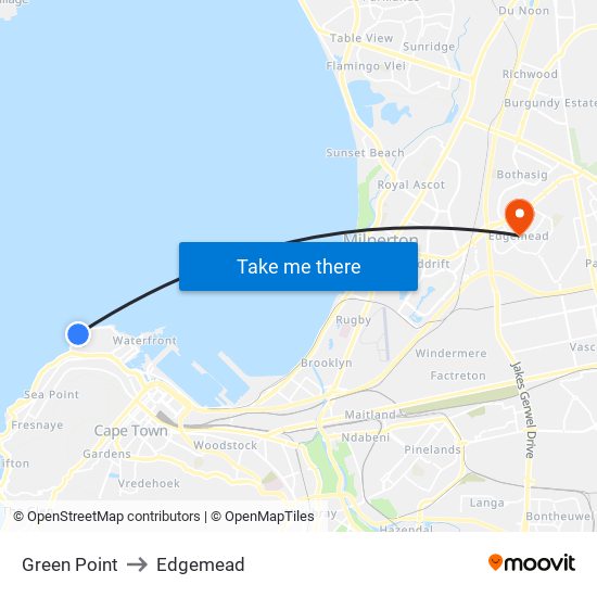Green Point to Edgemead map