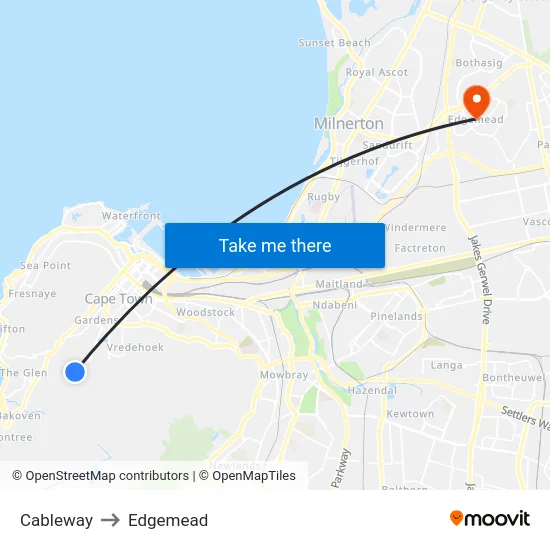Cableway to Edgemead map
