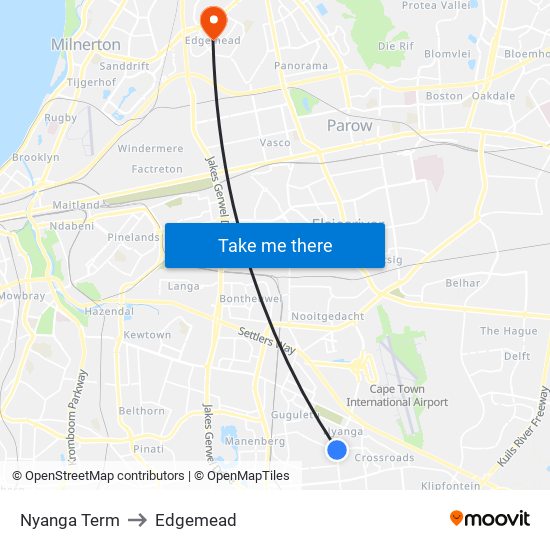 Nyanga Term to Edgemead map
