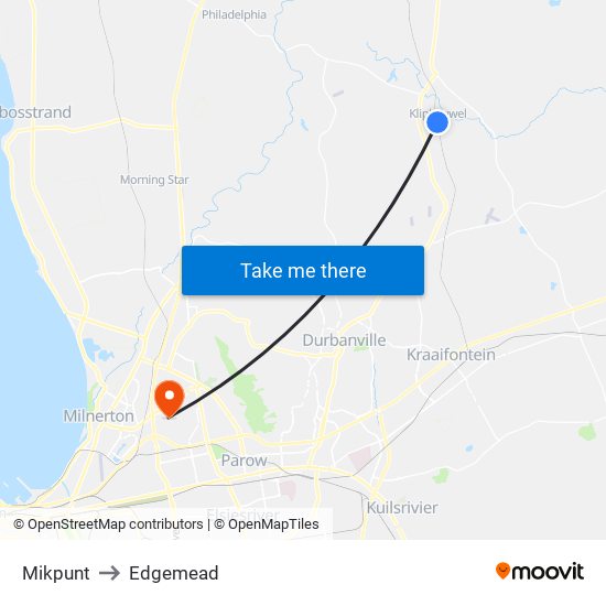 Mikpunt to Edgemead map