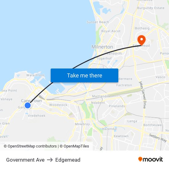 Government Ave to Edgemead map