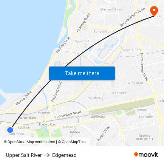 Upper Salt River to Edgemead map