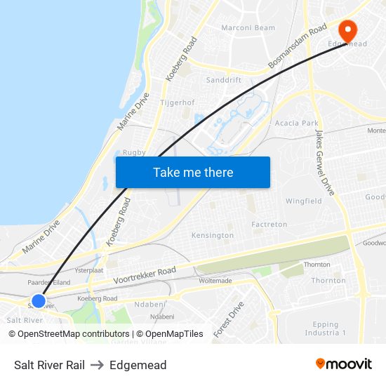 Salt River Rail to Edgemead map