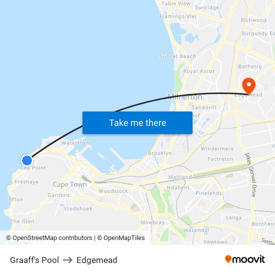 Graaff's Pool to Edgemead map