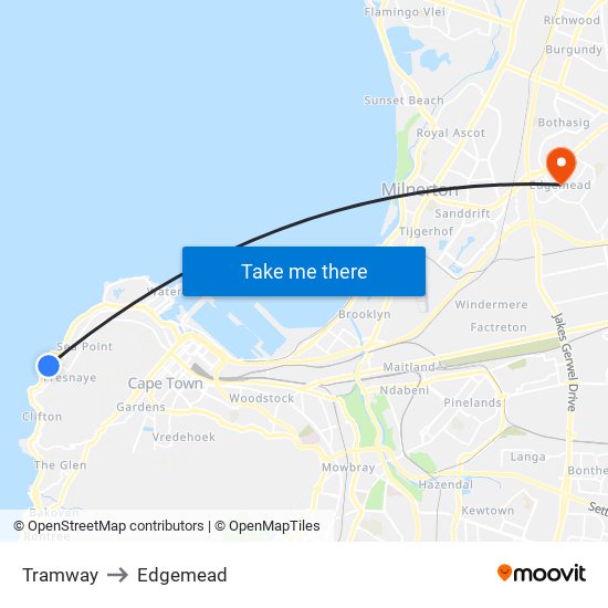 Tramway to Edgemead map