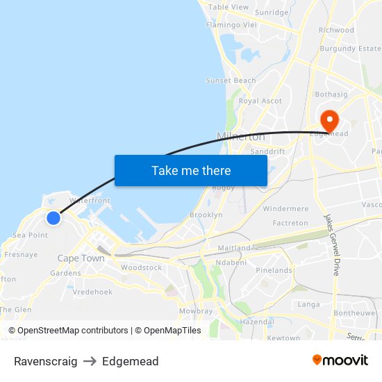 Ravenscraig to Edgemead map